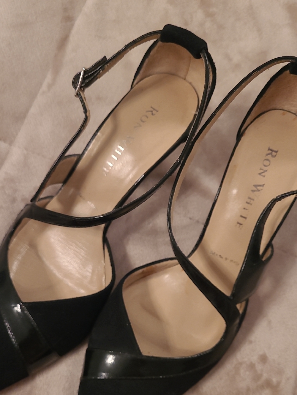 Ron White Black Strappy Slingback Pumps